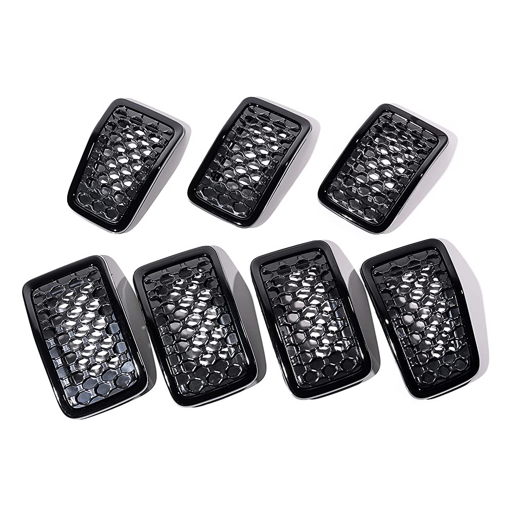 Astra Depot Front Grill Inserts for 2019-2023 Jeep Cherokee Honeycomb Trim | Bla