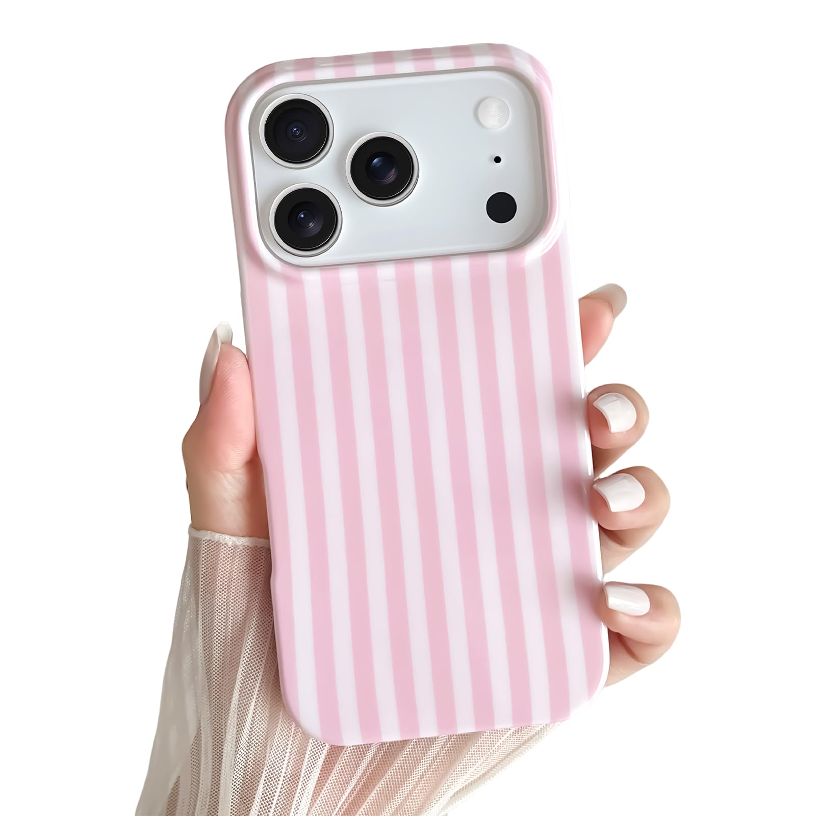 Yeddabox for iPhone 17 Pro Case Cute Striped Phone Case Soft TPU Slim Shockproof