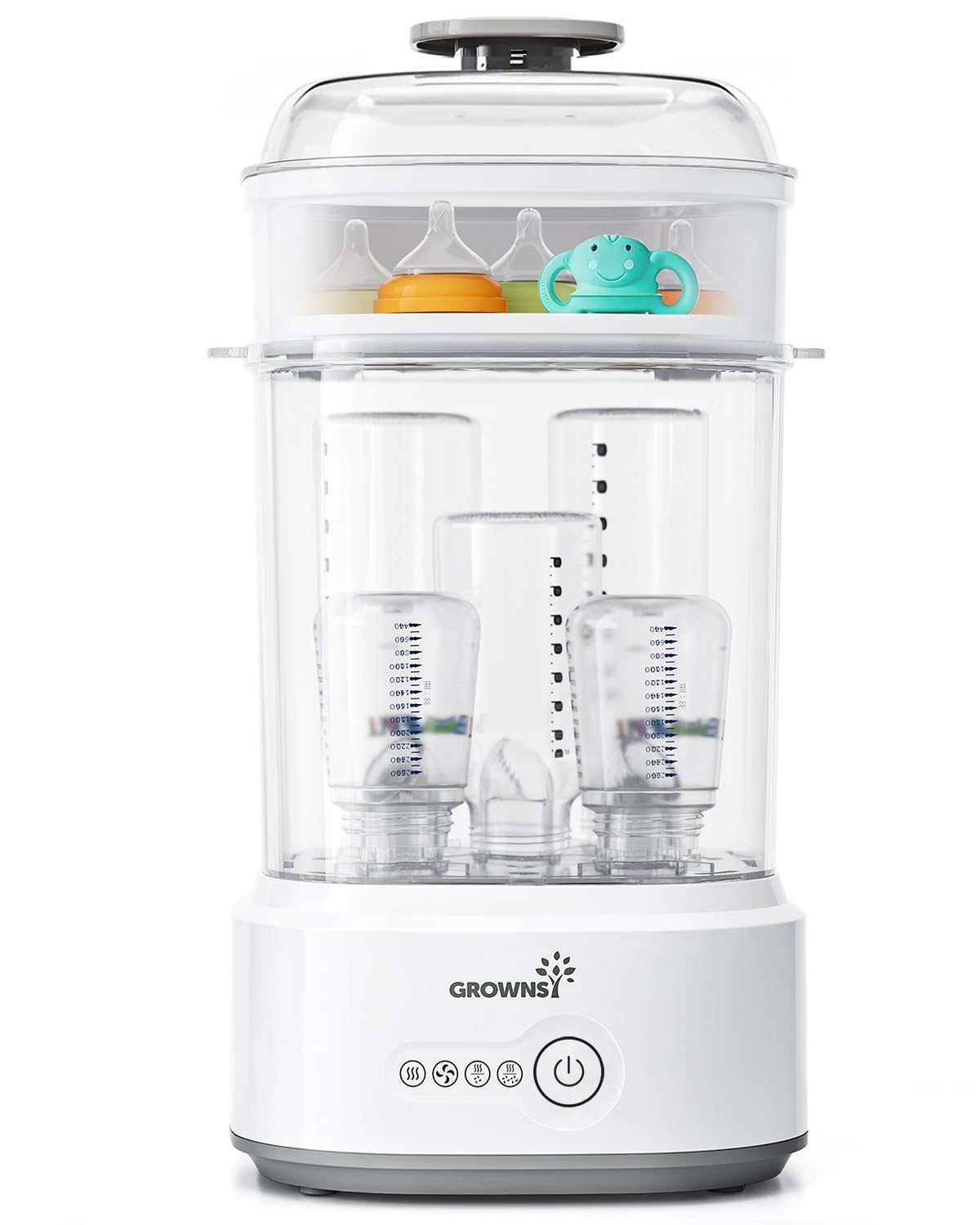 Grownsy Compact Baby Bottle Sterilizer and Dryer with Fast Sanitization | Time S