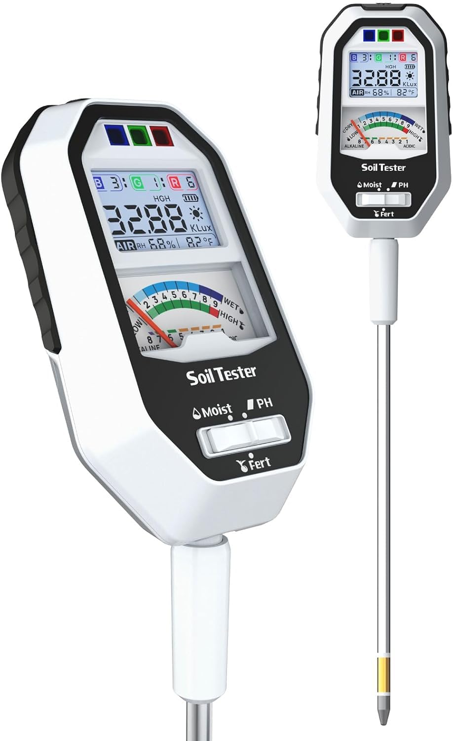 Soil Moisture Meter, 7-in-1 Soil PH Tester/Soil Moisture/Fertility with Removabl