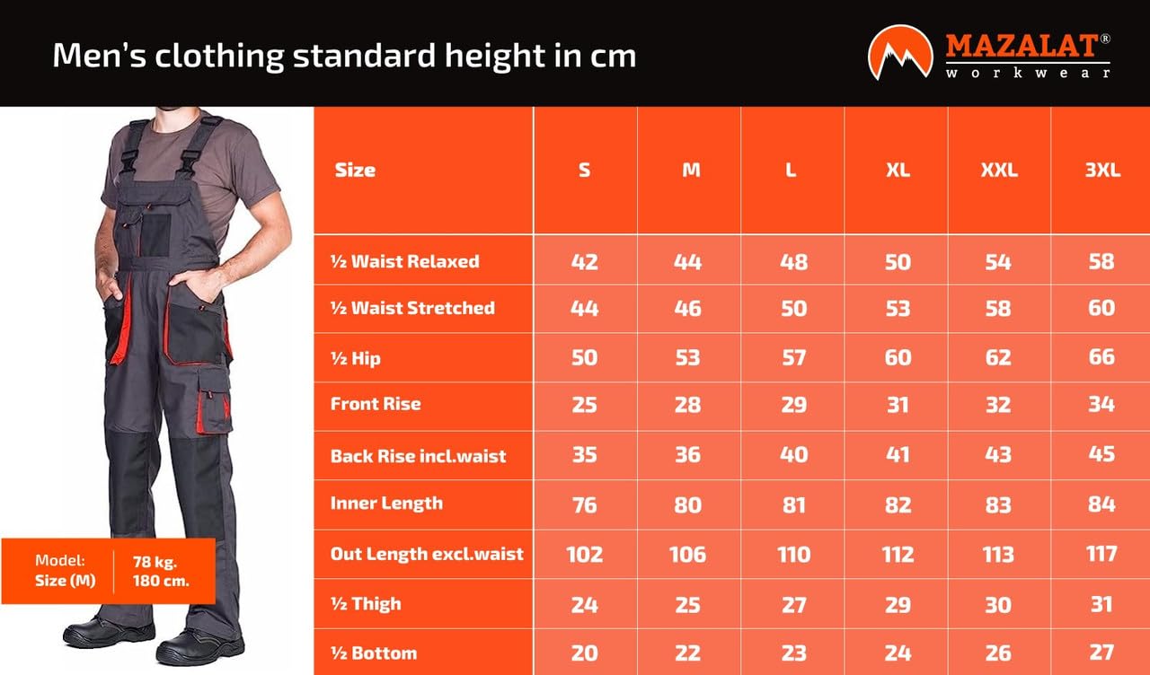 MAZALAT work wear Men's Work Dungarees, Work Trousers, Work Trousers, Men's Work