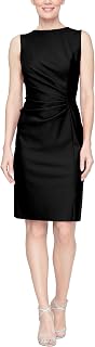 Alex Evenings Slimming Short Ruched Cocktail Dress with Ruffle (Petite And Regular Sizes) Women's Dress (Pack of 1)