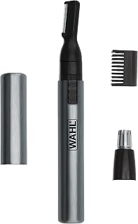 Wahl Micro Groomsman Battery Personal Trimmer for Eyebrows, Nose &amp; Ear | Compact Quick Touch-Up Hair Trimmer For Eyebrows, Neckline, Nose, And Ear Hair With Rinseable Heads – Model 5640-600