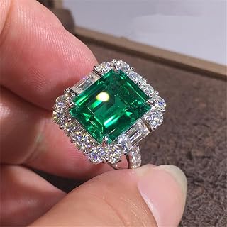 Temperament Ladies Party Rings Brilliant Green Zirconia Luxury Anniversary Accessories