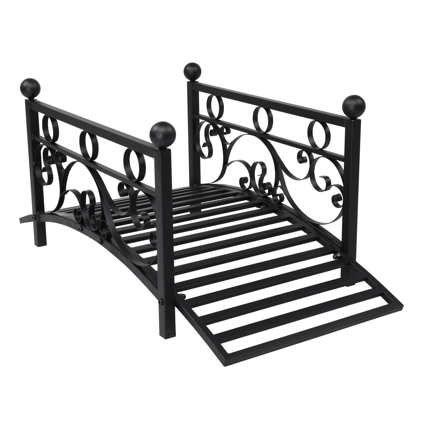 VINGLI 3.4ft Metal Garden Bridge, 330lbs Capacity Garden Bridges for Outdoors wi