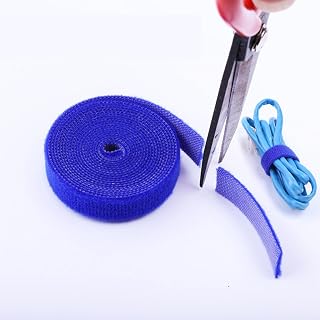 2 Packs 16 Feet Adjustable Cable Ties, 1.5cm x 5m with Hook and Loop Fasteners, Reusable Cable Ties for Cable Management, Ideal for Home, Office and Travel