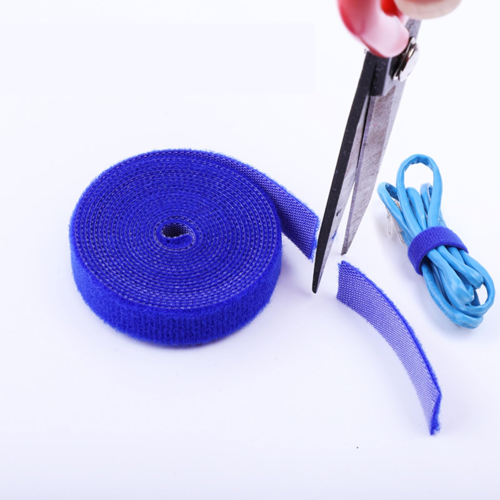 2 Packs 16 Feet Adjustable Cable Ties, 1.5cm x 5m with Hook and Loop Fasteners, 