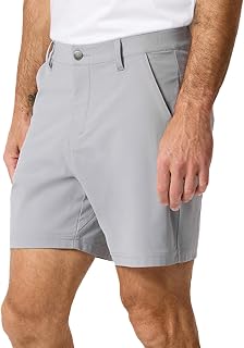 INTO THE AM Men's Daily Shorts 7" & 9" Inseam - Dry Fit Stretch Chino Flat Front Tech Golf Shorts