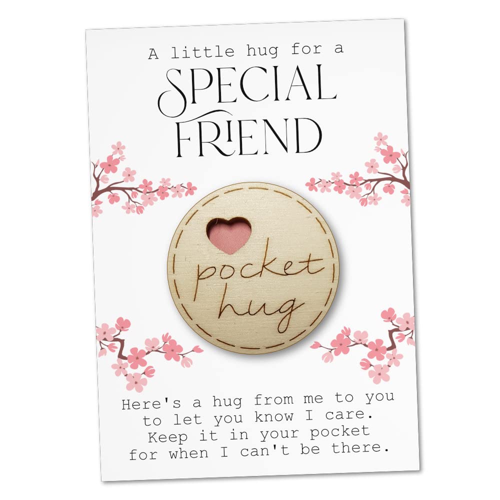 Pocket Hug Gift For Friend | Wooden Special Friendship Token For Her | TKF | Pro