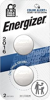 Energizer 2016 Batteries (2 Pack), 3V Lithium Coin Lithium Batteries with 3-in-1 Child Shield