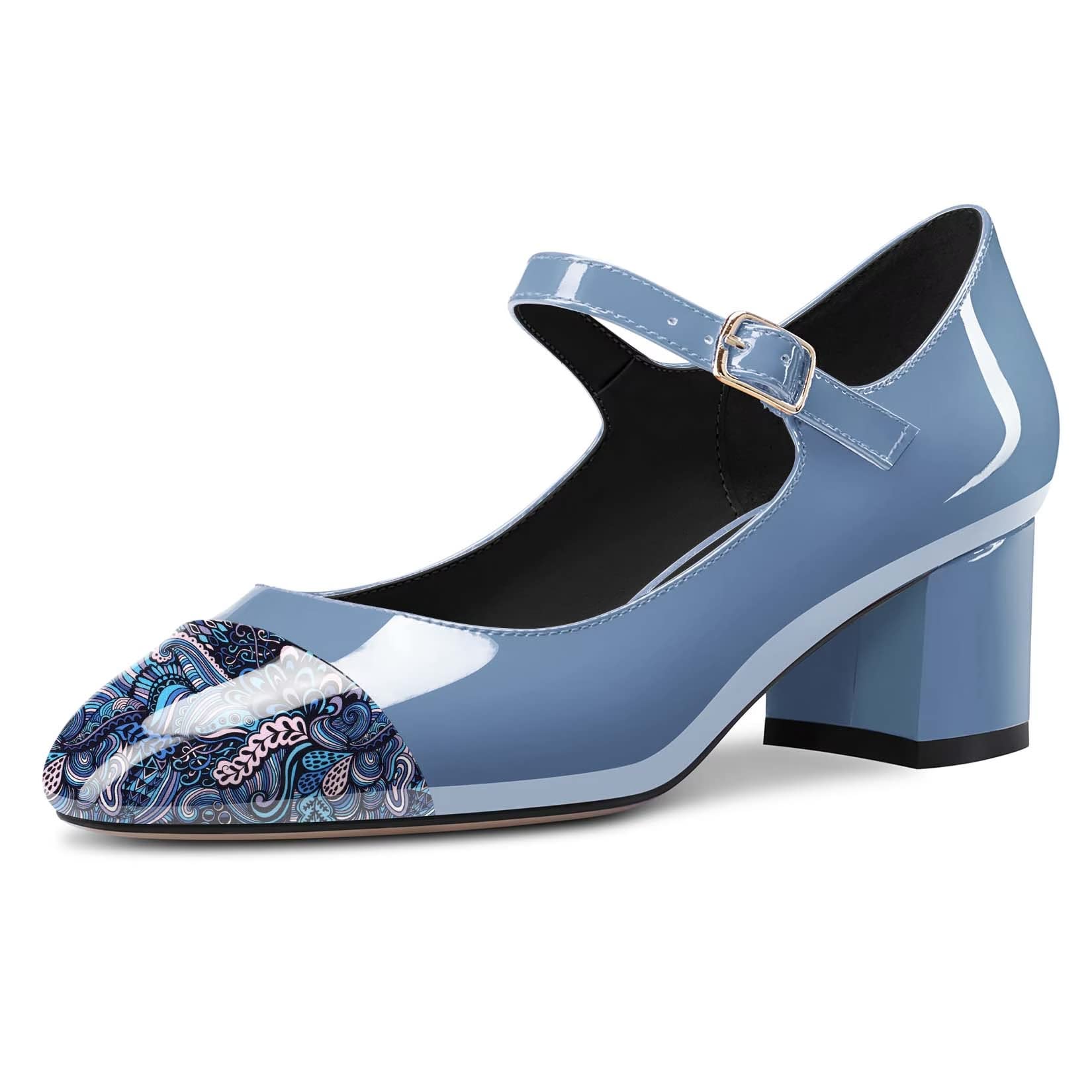 Castamere Medium Chunky Wide Heel Round Toe Mary Jane Pumps Prom Dress 5CM Heels
