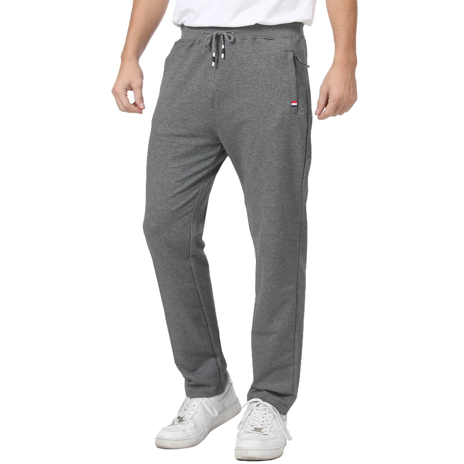 JustSun Jogging Bottoms Men's Cotton Tracksuit Bottoms Casual Trousers with Zip 