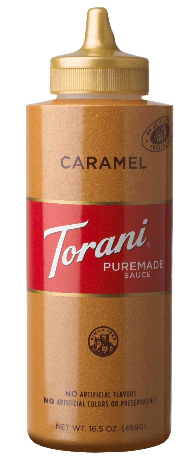 Torani Caramel Sauce, 16.5 oz Squeeze Bottle, New Packaging