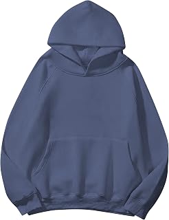 SAFRISIOR Oversized Hoodies for Women and Men Couples Fleece Basic Solid Hooded Sweatshirt Pullover Jackets