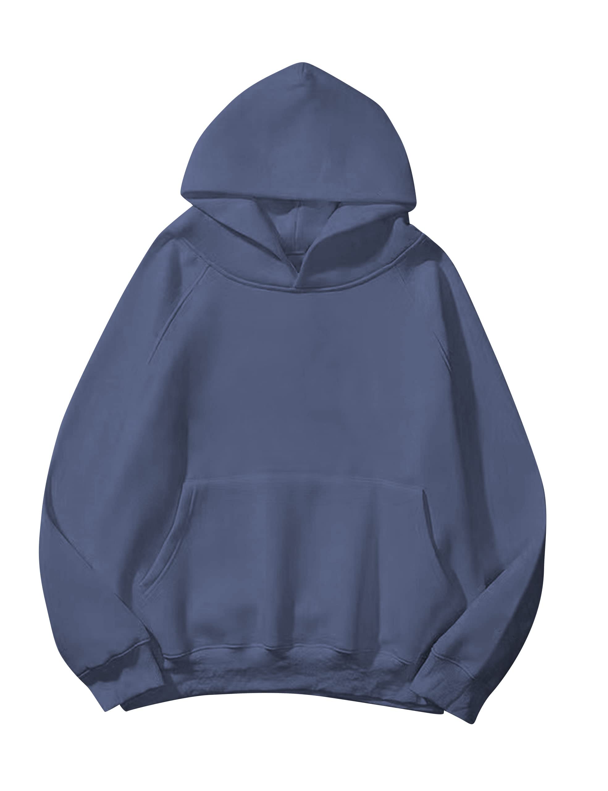 SAFRISIOR Oversized Hoodies for Women and Men Couples Fleece Basic Solid Hooded 