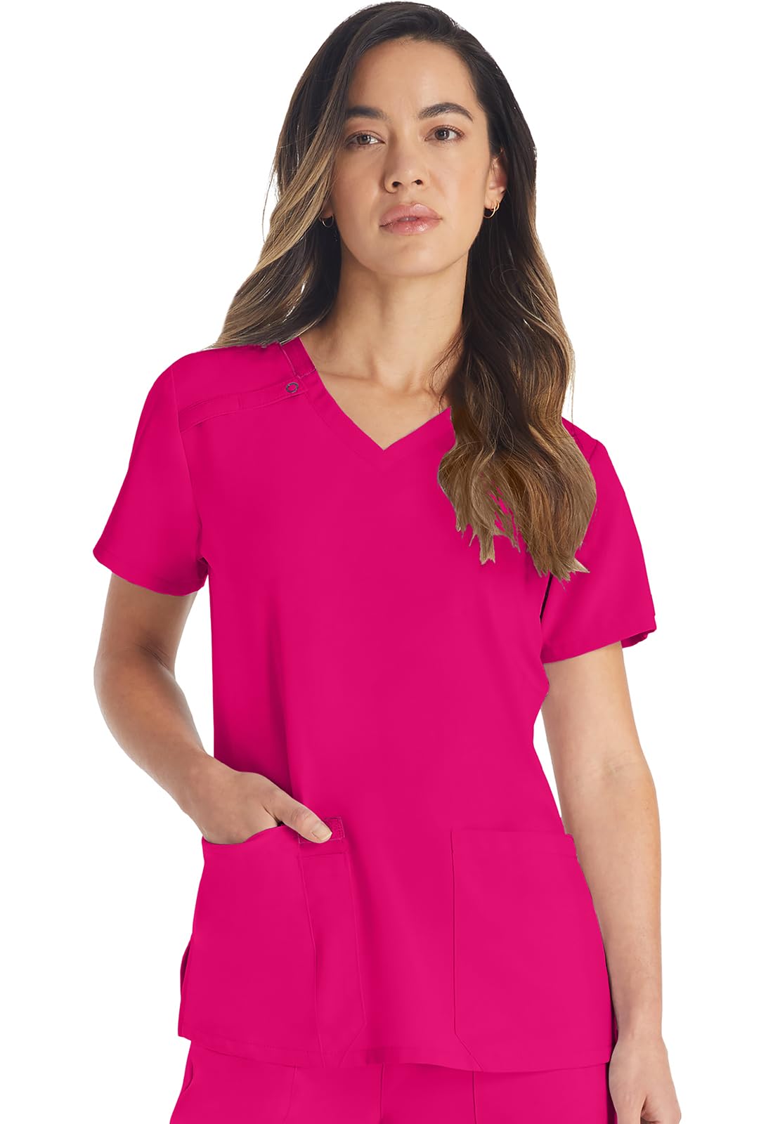Dickies EDS Essentials Scrubs, V-Neck Womens Tops with Four-Way Stretch and Mois