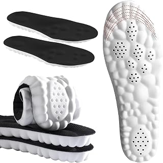 DWTWLE 4D Cloud Insoles for Men and Women Memory Foam Arch Support Inserts | cloud soles for men,Shock Absorbing, Anti Fatigue, Standing All Day, Work Boots, Sneaker (Black, Men: US 7-11)