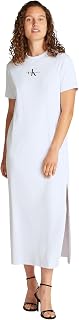 Calvin Klein Monologo Long Rib tee Dress J20j225543 Women's T-Shirt Dress
