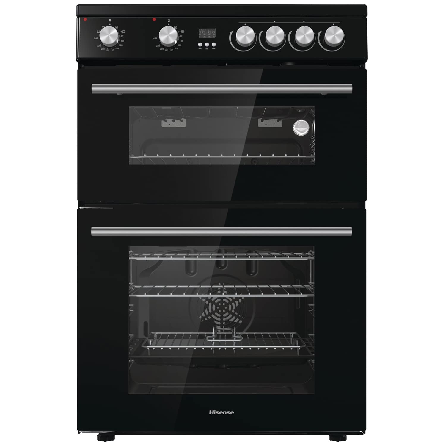 Hisense HDE3211BBUK 60cm Electric Cooker with Ceramic Hob-Black , A Rated Double