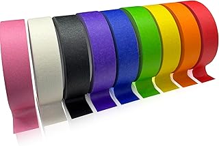 Colored Painters Tape, Premium Masking Tape, Multi-Surface Paint Tape, Removes Easily, Colorful Craft Paper Tape for Wall Painting Art Scrapbook Supplies (0.94 Inch Wide, 198yd =0.94IN*22yd*9)