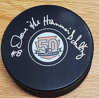 Autographed Dave Schultz Philadelphia Flyers 50th Anniversary Hockey Puck