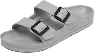 SAGUARO Comfortable EVA Double Buckle Sandals for Men Women Lightweight Adjustable Rubble Sole