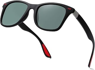 SOJOS Polarized Sports TR90 Sunglasses Running Cycling Fishing Golf Driving Arena SJ2101, C2 Matte Black Frame/G15 Lens , Middle