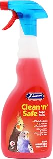 Johnsons Clean and Safe Cage Bird Disinfectant Spray 500ml, Kills Bacteria and Viruses, Fresh Fragrance