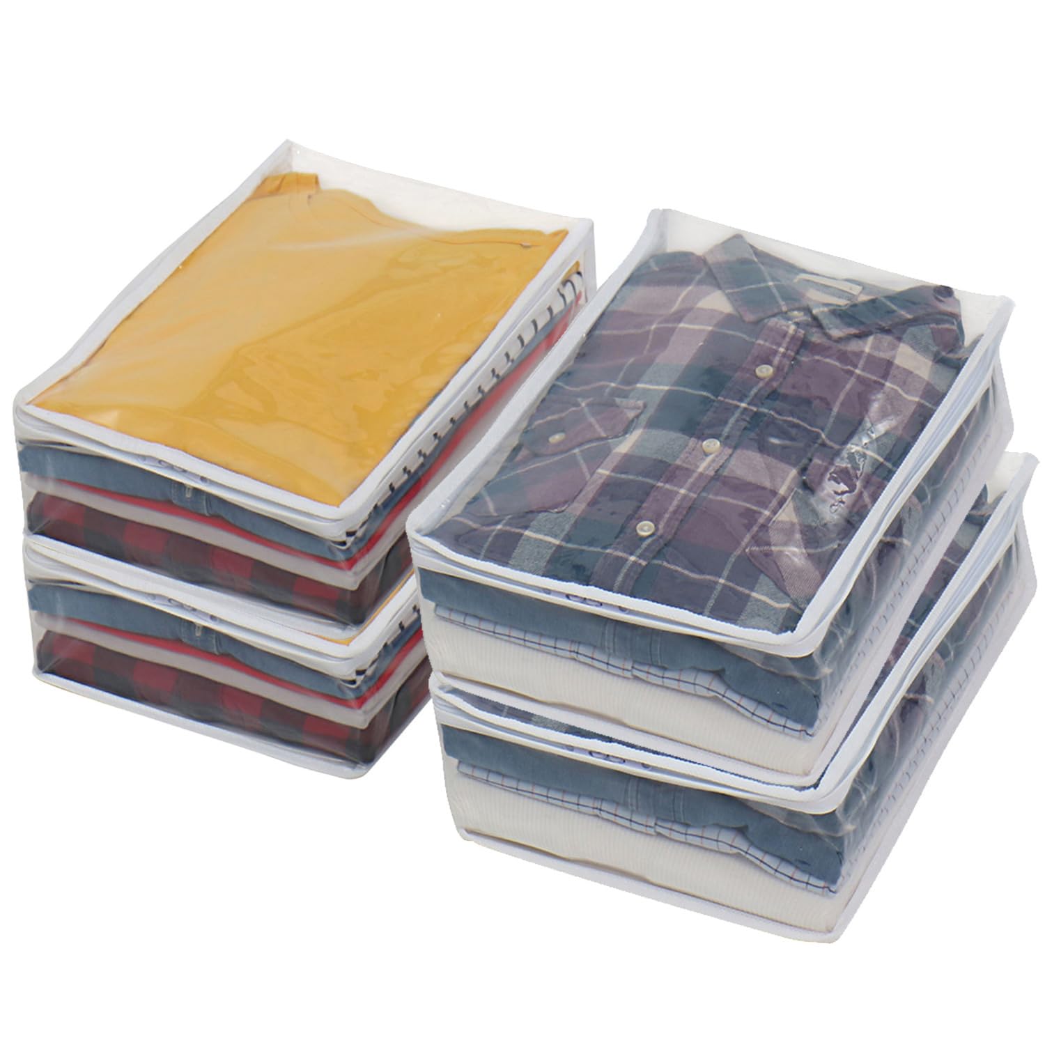 Astro 183-44 Clear Storage Case, Set of 4, Compact, Thin, Clothes Storage