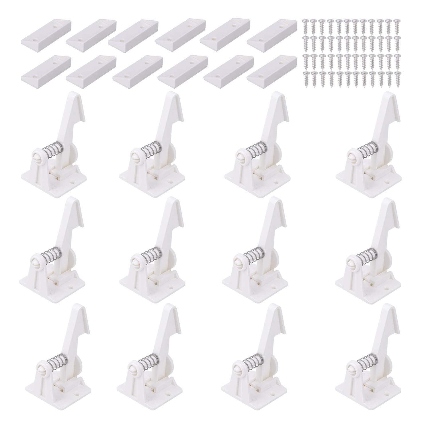 Vmaisi 12 Pack Cabinet Locks Child Safety Latches - Easy Install No-Drill | Baby