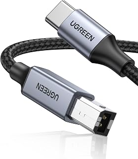 UGREEN USB B Printer Cable 2.0 Braided for MacBook, MIDI, HP Printer 1M | Printer Cable for MacBook Pro/Air, HP/Epson/Canon Printer/Scanner, MIDI Cable for MIDI Controller/Keyboard/Musical Instrument