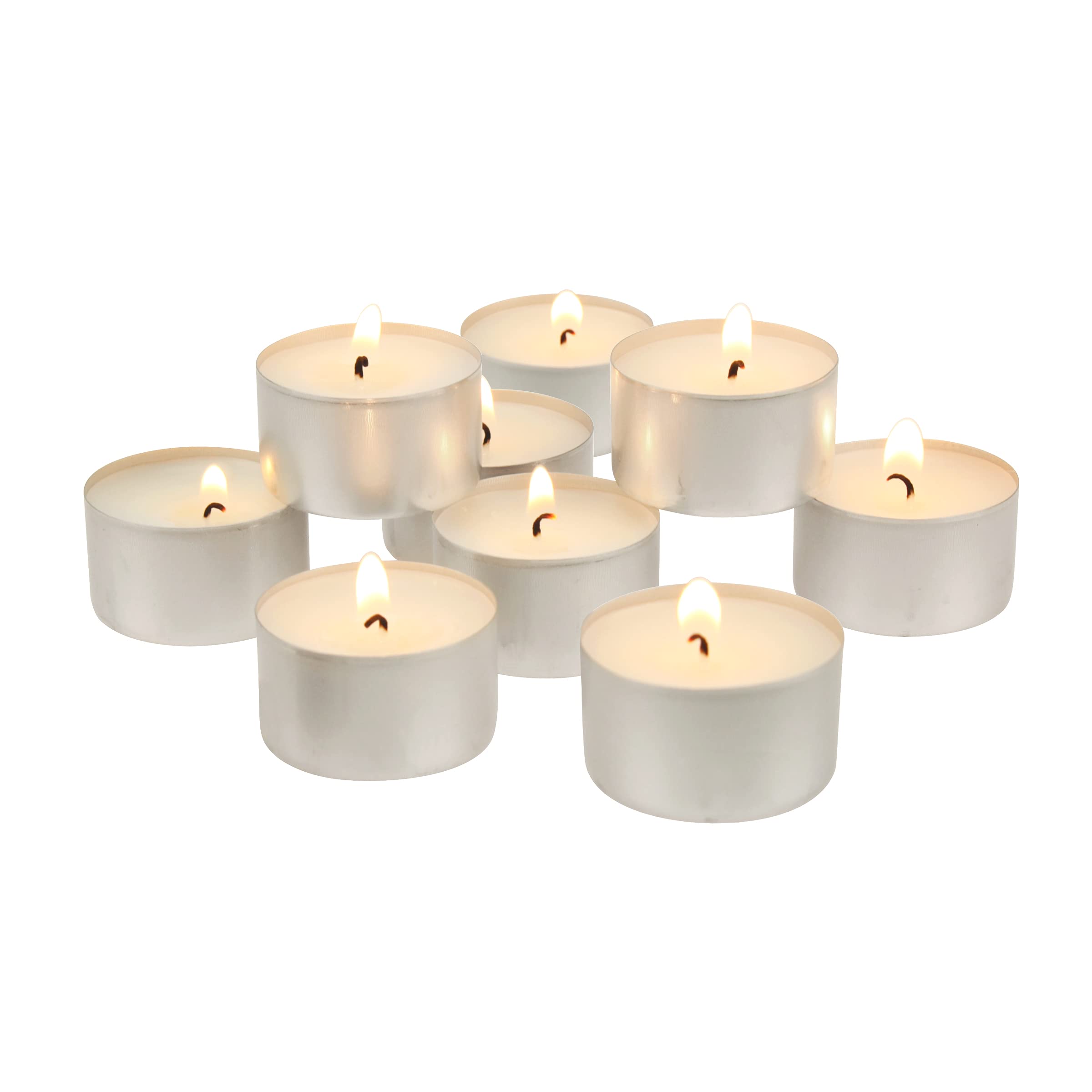Stonebriar Unscented Tea Light Candles, 6 to 7 Hour Extended Burn Time, Smokeles