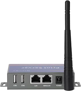 CHEECENT Wireless Print Server for USB Printer (NOT Plug&Play), 2 Port USB Print Server, Convert Wired Printer to Wireless WiFi Ethernet Networking - Windows Mac Linux Compliant - CR202