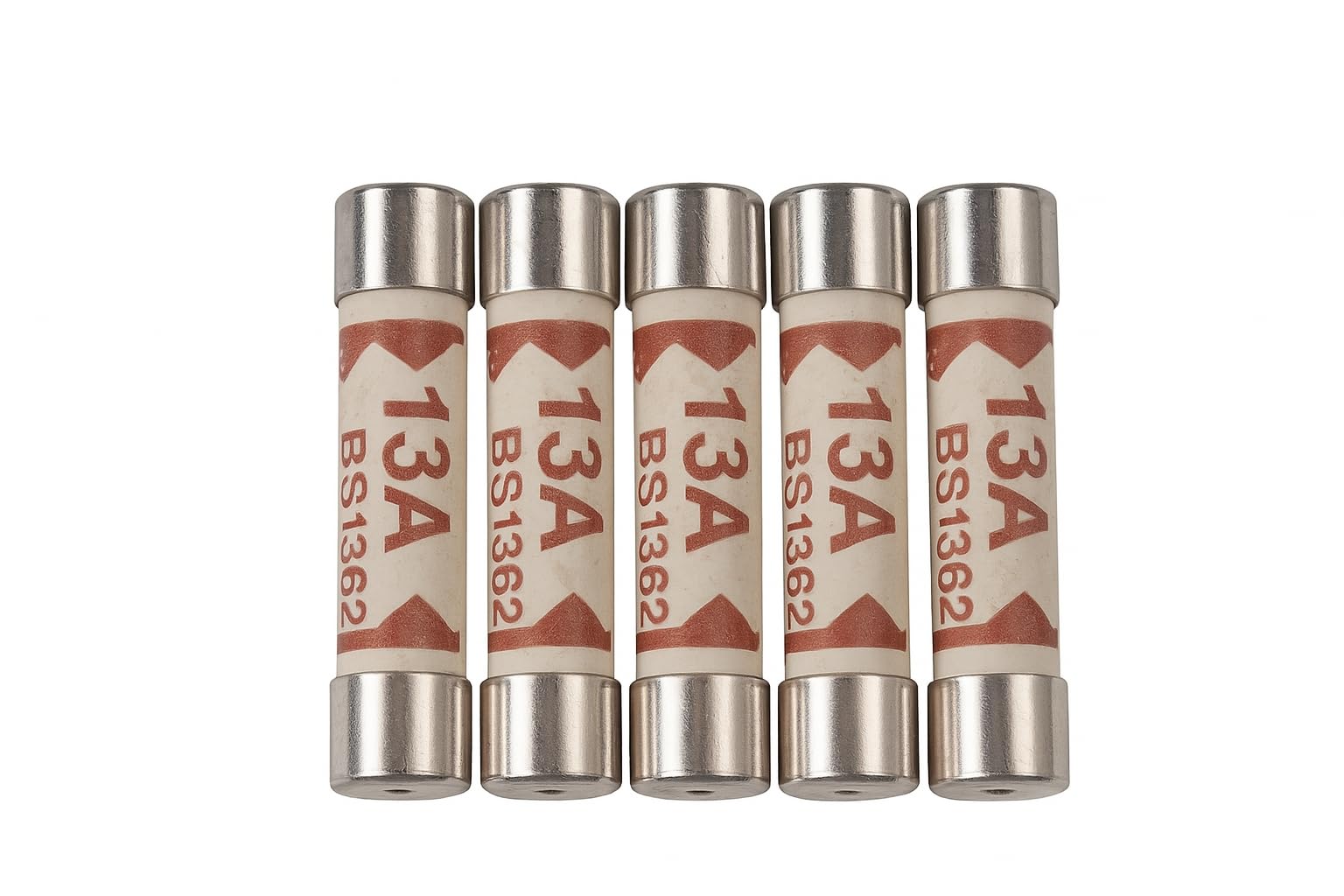 5 x 13A Plug Top Fuses BS1362 | 13 Amp Household Ceramic Cartridge Tube Fuse 240