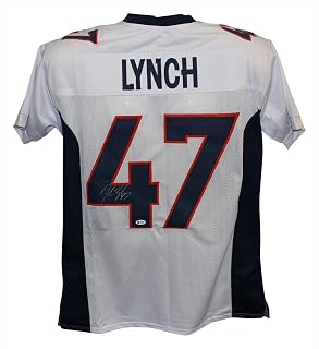 John Lynch Autographed/Signed Pro Style White XL Jersey BAS