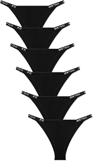 FINETOO Pack of 6 Brazilian Underwear for Women, Cotton, Women's Underwear, Brazil, Sport, Hipster, Sexy, Trousers, Multipack S-XL