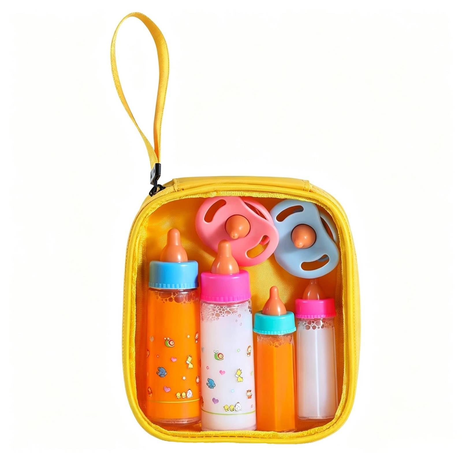 Kaydora Baby Doll Bottle Accessories - 6 Pcs Magic Milk Feeding Toys Yellow | Ma