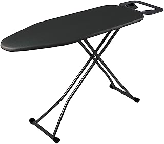 Ironing Board,12 X 36 in Black Heat Cover with Steam Rest for Closet Stand | Compact Iron Board, Saves Laundry Room Space, Stable 4-Leg Support, Apartment Dorm Clothes Pressing Station, Small Homes