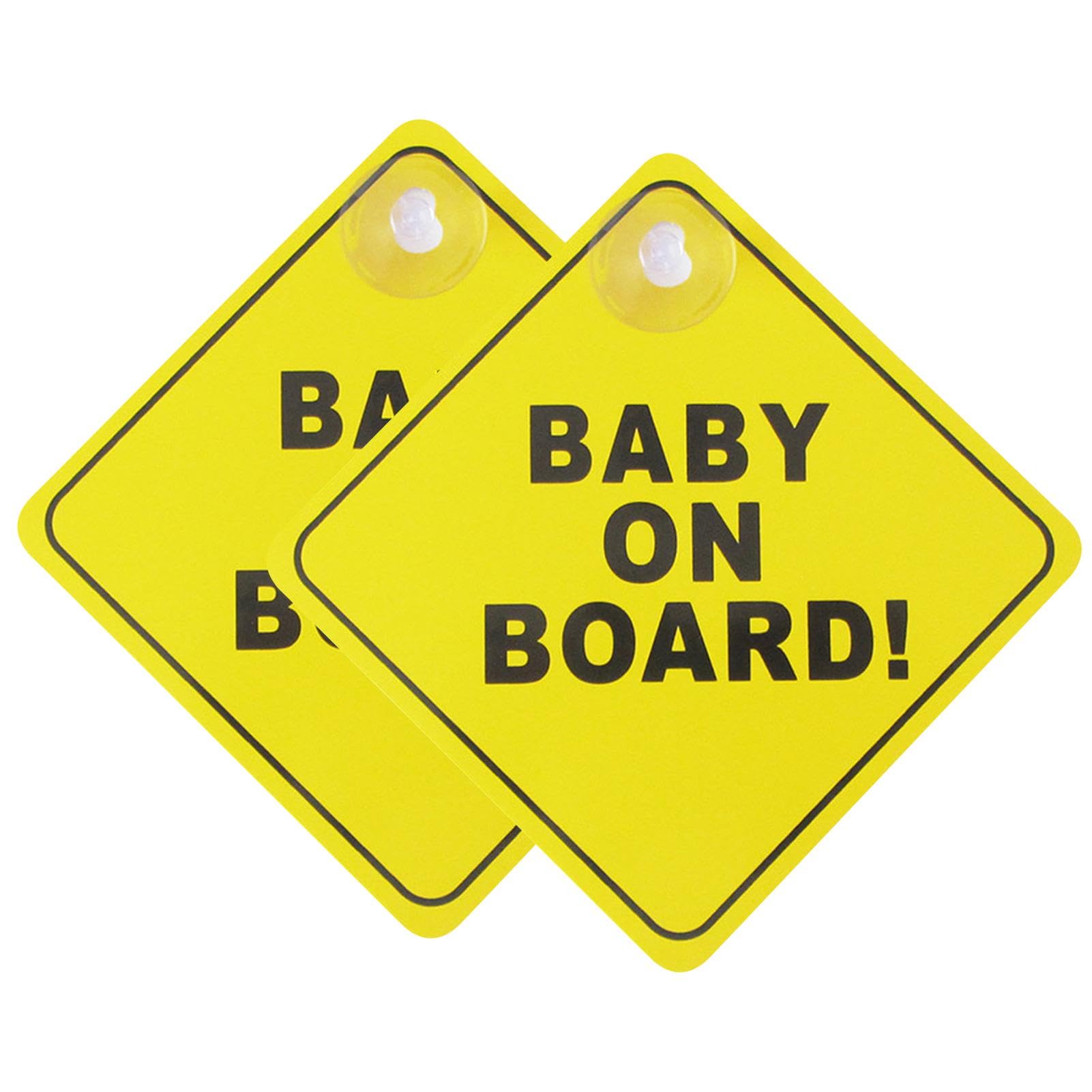 2PCS Baby on Board Sign for Car, Reusable Car Window Safety Sign with Silicone S