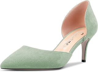 Castamere Women's Stiletto Mid Heel Pointed Toe Pumps Two-Piece Slip-on Office Classic 6 cm Heels