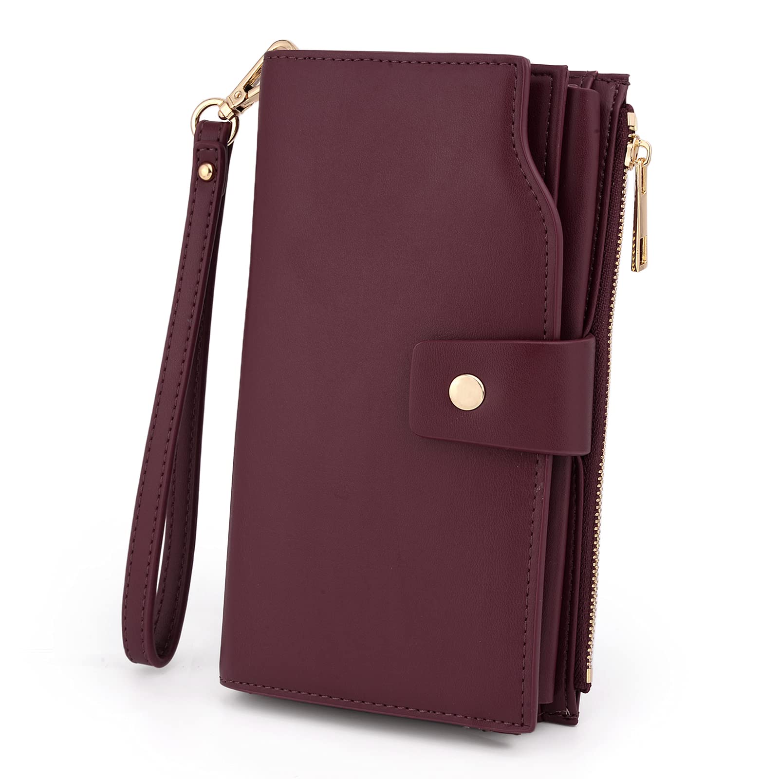 UTO Wallets for Women Wristlet RFID Large Capacity PU Leather Clutch