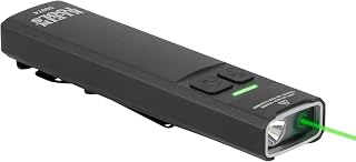 KLEIN TOOLS 56074 Rechargeable EDC Pocket Flashlight with Green Laser | Three Brightness Modes up to 1000 Lumens with Turbo Mode, Built-In Floodlight, <1mW, 510 to 530nm, Class 2
