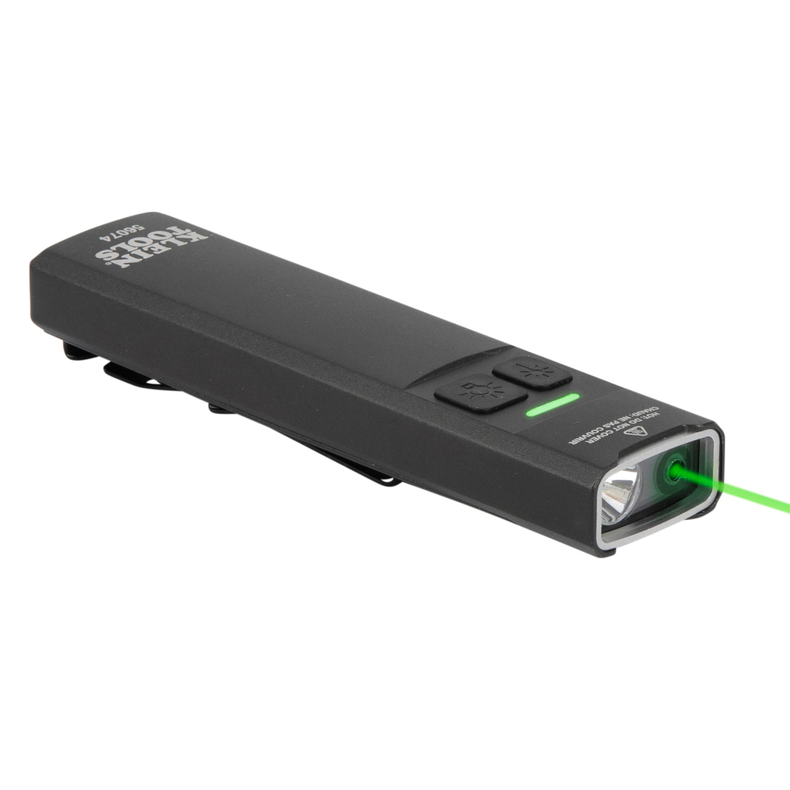 KLEIN TOOLS 56074 Rechargeable EDC Pocket Flashlight with Green Laser | Three Br