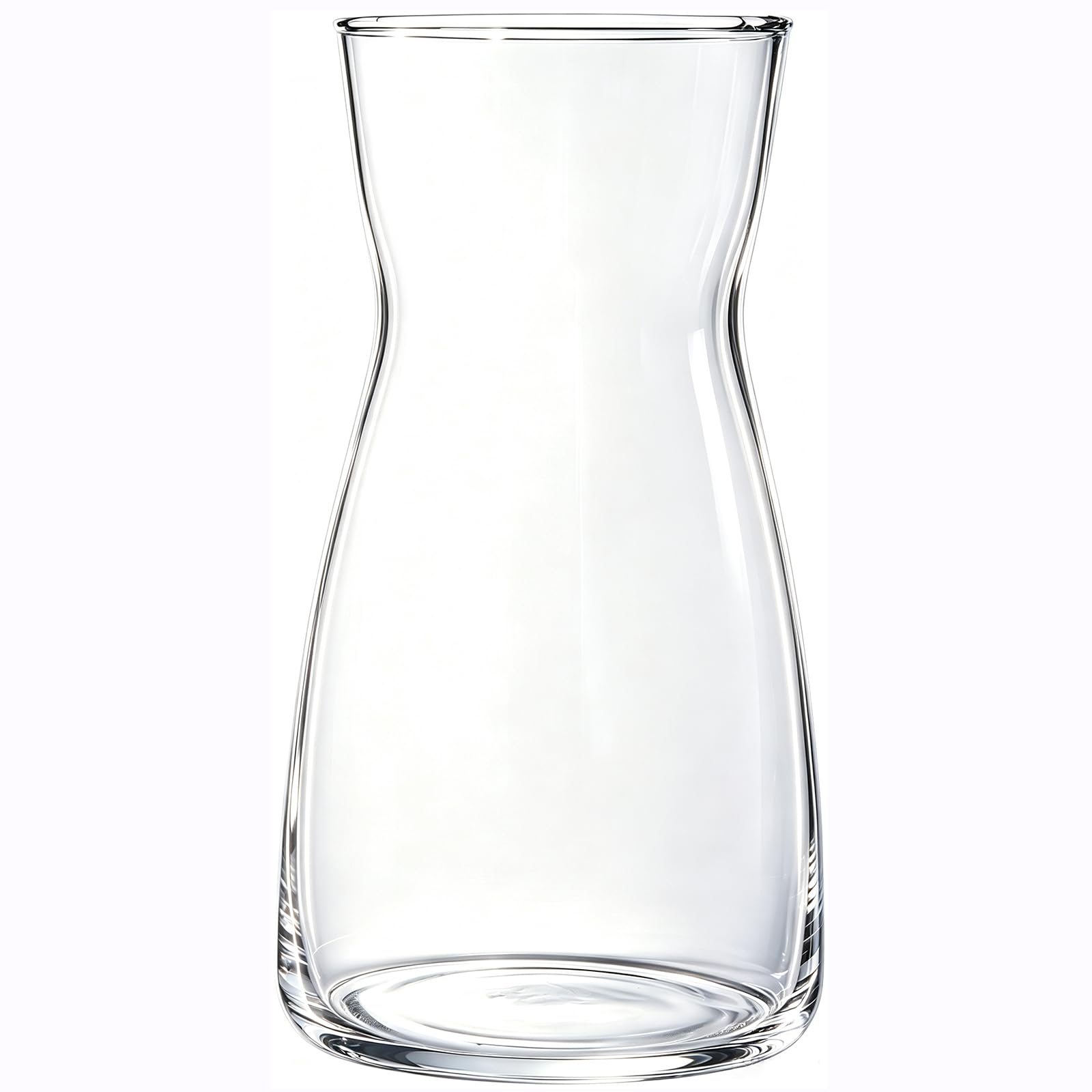 8 Inch Clear Glass Vase for Flowers, Modern Boho Table Decor | Solid Thick Glass