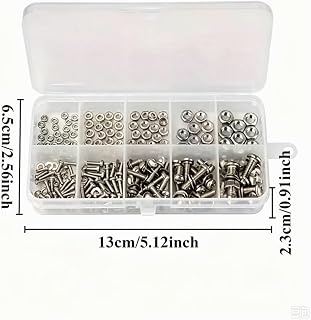 320 Pcs Stainless Steel Hex Nuts and Bolts Set, Durable Metric Size, Universal Tool Kit for DIY Projects and Repairs, Silver