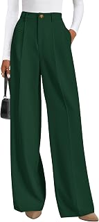 PRETTYGARDEN 2025 Women's Wide Leg Trousers Business Casual Flowy Palazzo Trousers High Waist