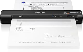 Epson Workforce ES-60W Wireless Ultra Portable A4 Document Scanner with Li-ion battery (300 page) and USB 3.0, 200-1200dpi, 4 seconds per page