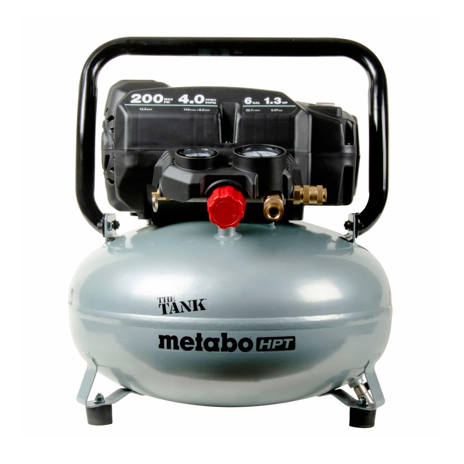 Metabo HPT Portable Pancake Air Compressor, 6 Gallon 200 PSI, EC914S | 4 CFM Flo