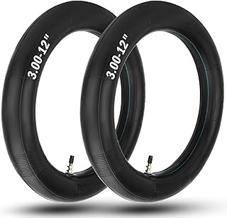 (2-Pack) 3.00-12 (80/100-12) Heavy Duty Dirt Bike Inner Tubes TR4 Valve | 2mm extra-thick rubber for anti-puncture durability. Fitted with TR4 valve stem for CRF50, KLX110, PW80 &amp; DRZ110 pit bikes.