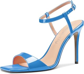 NobleOnly Women's High Heel High Heel Open Toe Sandals Strap Ankle Slingback Wedding Party Dress 10 CM Heels Shoes
